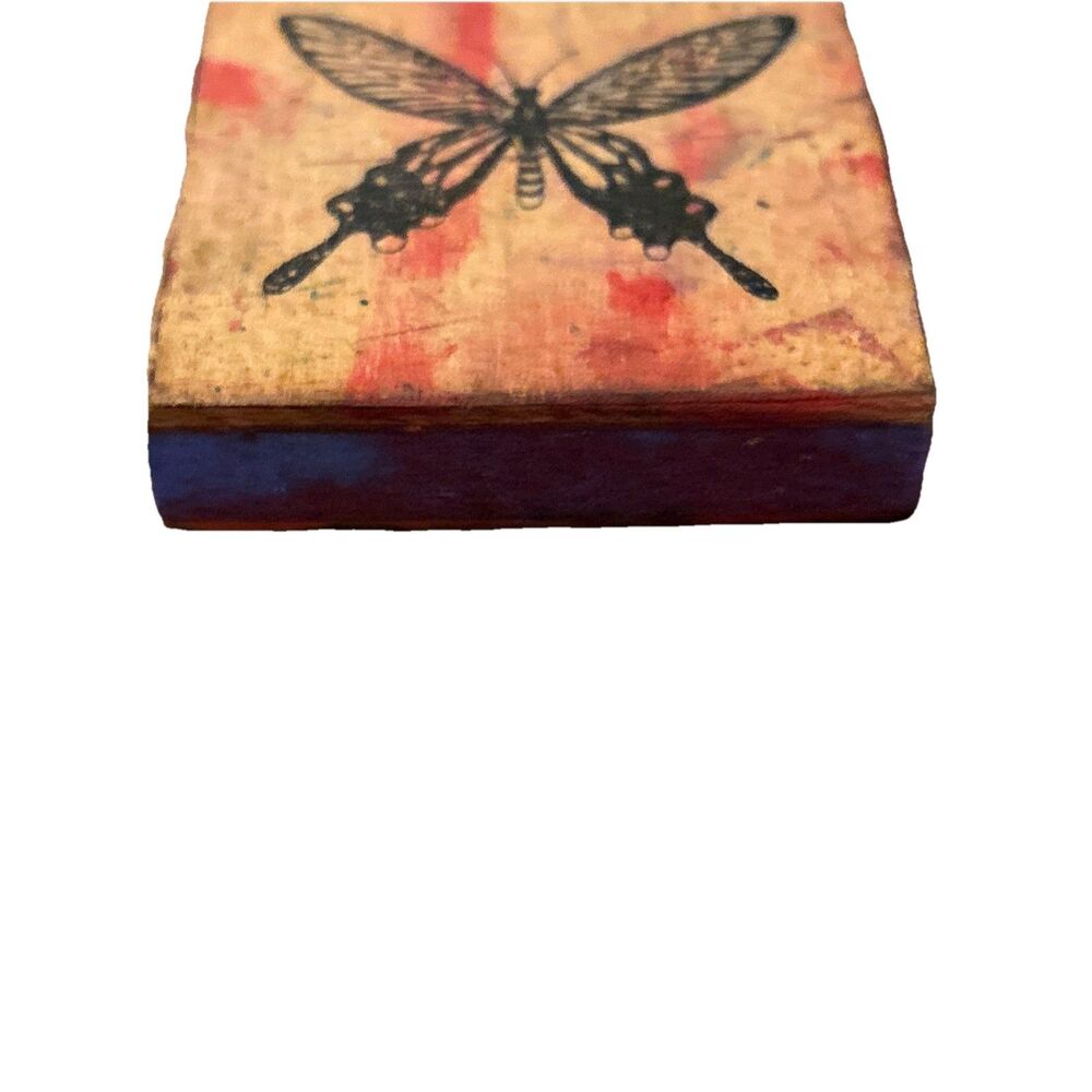 Unbranded Rubber Stamp Butterfly 2 Inches Square Scrapbooking Paper Arts Crafts - Picture 2 of 8